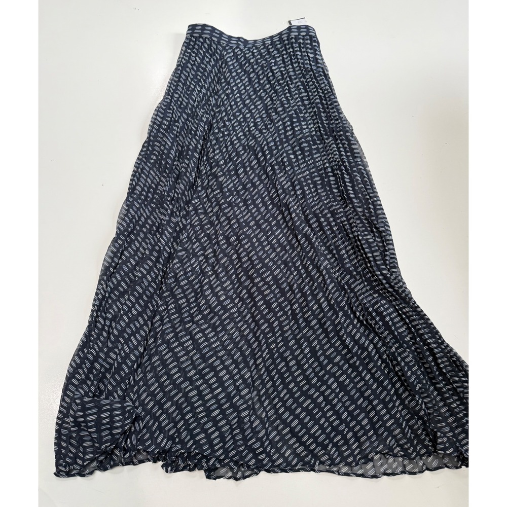 Club Monaco Jessyn Maxi Skirt Navy Blue Pleated Dash Print Size 00 NWT